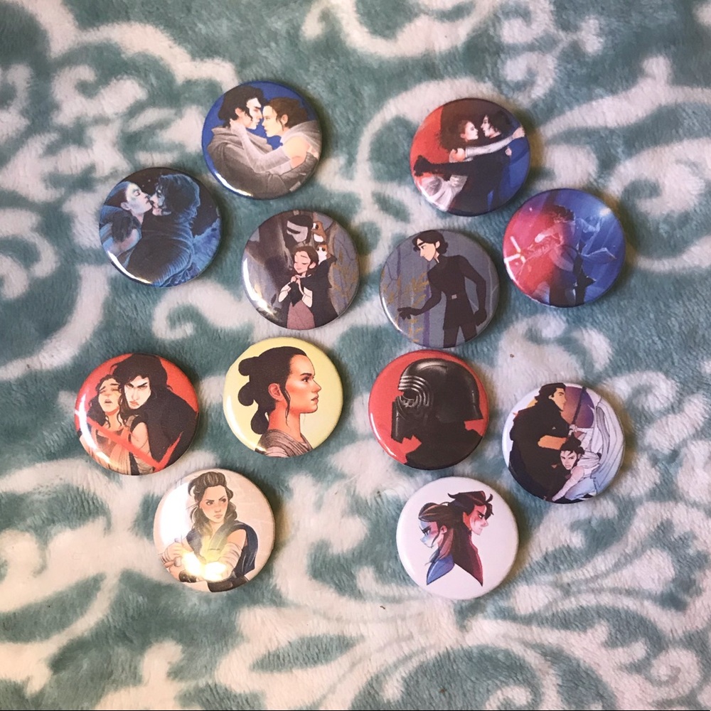 💫Star Wars Rey and Kylo Ren Inspired Buttons💫